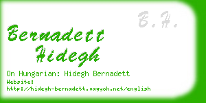 bernadett hidegh business card